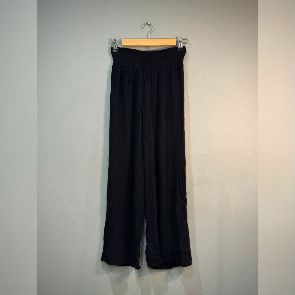 Black Joe B Wide Leg Elastic Waist Pants Size M EUC